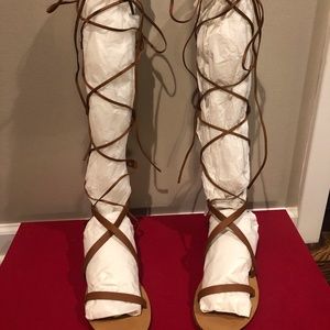 Valentino Garavani Gladiator Tan Sandals, 38